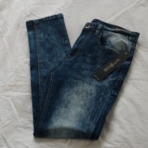 WT-02 Boys Bleached Stretch Skinny Jeans Size 30/30